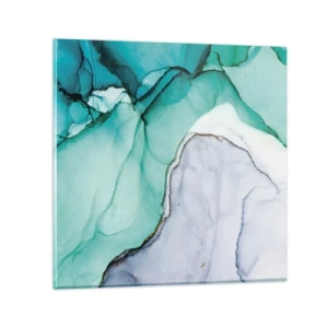 Schilderen op glas - Een studie in turkoois - 50x50 cm