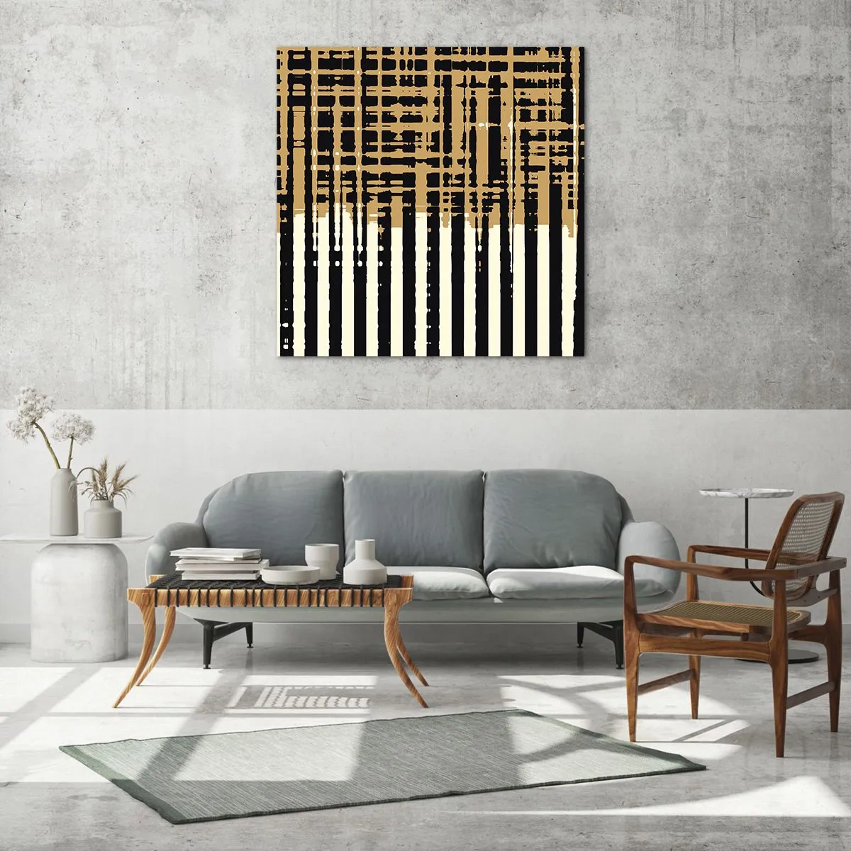 Schilderen op glas - Architecturale abstractie - 30x30 cm