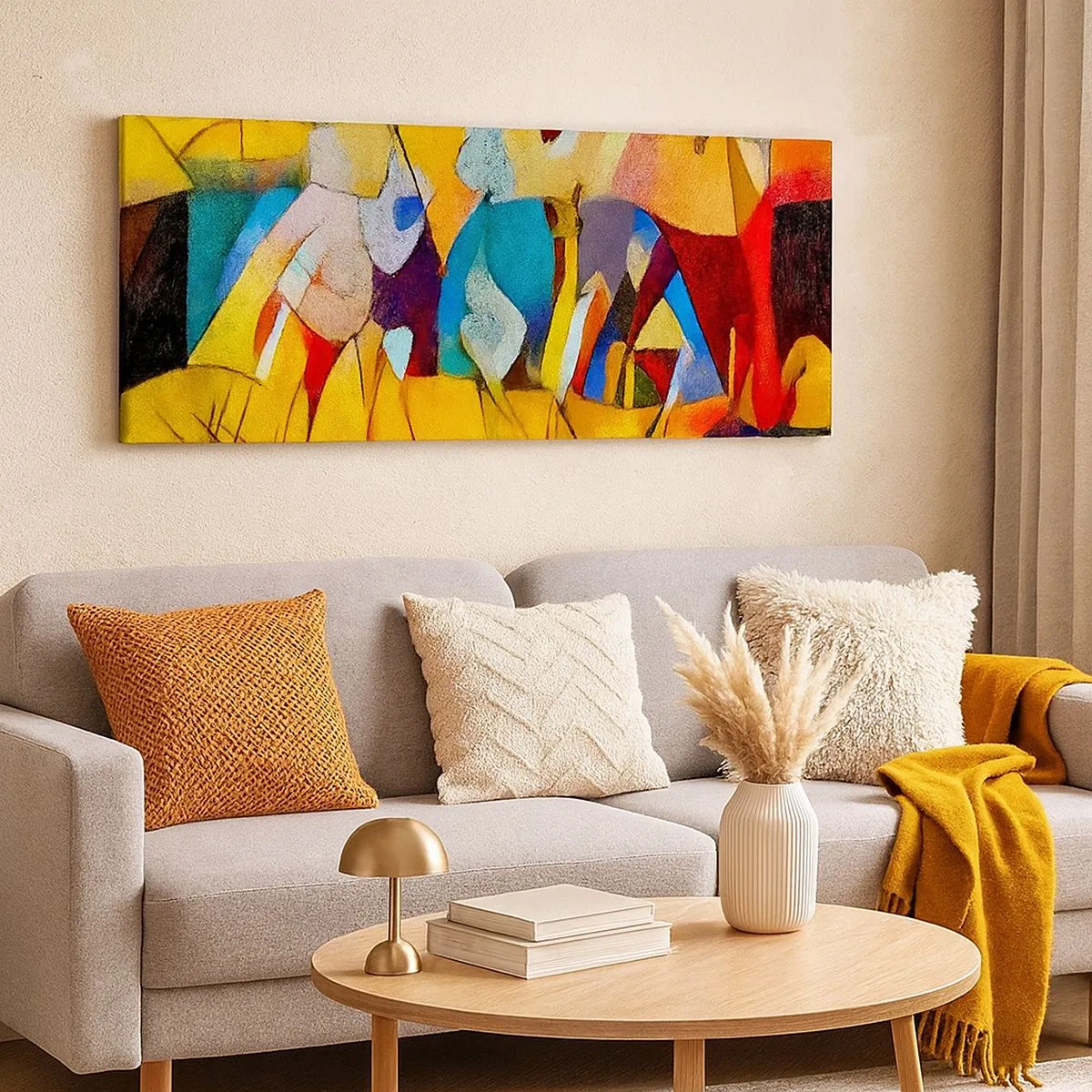 Schilderen op canvas - Zon - leven - vreugde - 100x40 cm