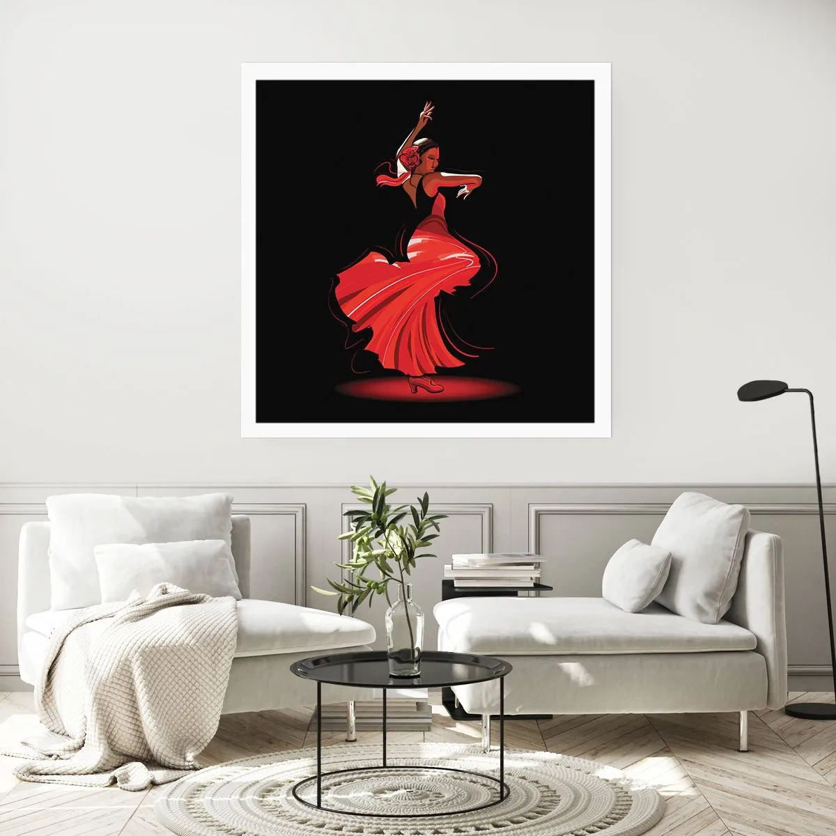Poster - De vurige geest van flamenco - 30x30 cm