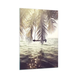 Schilderen op glas - Je kunt naar believen in de wolken slingeren - 50x70 cm