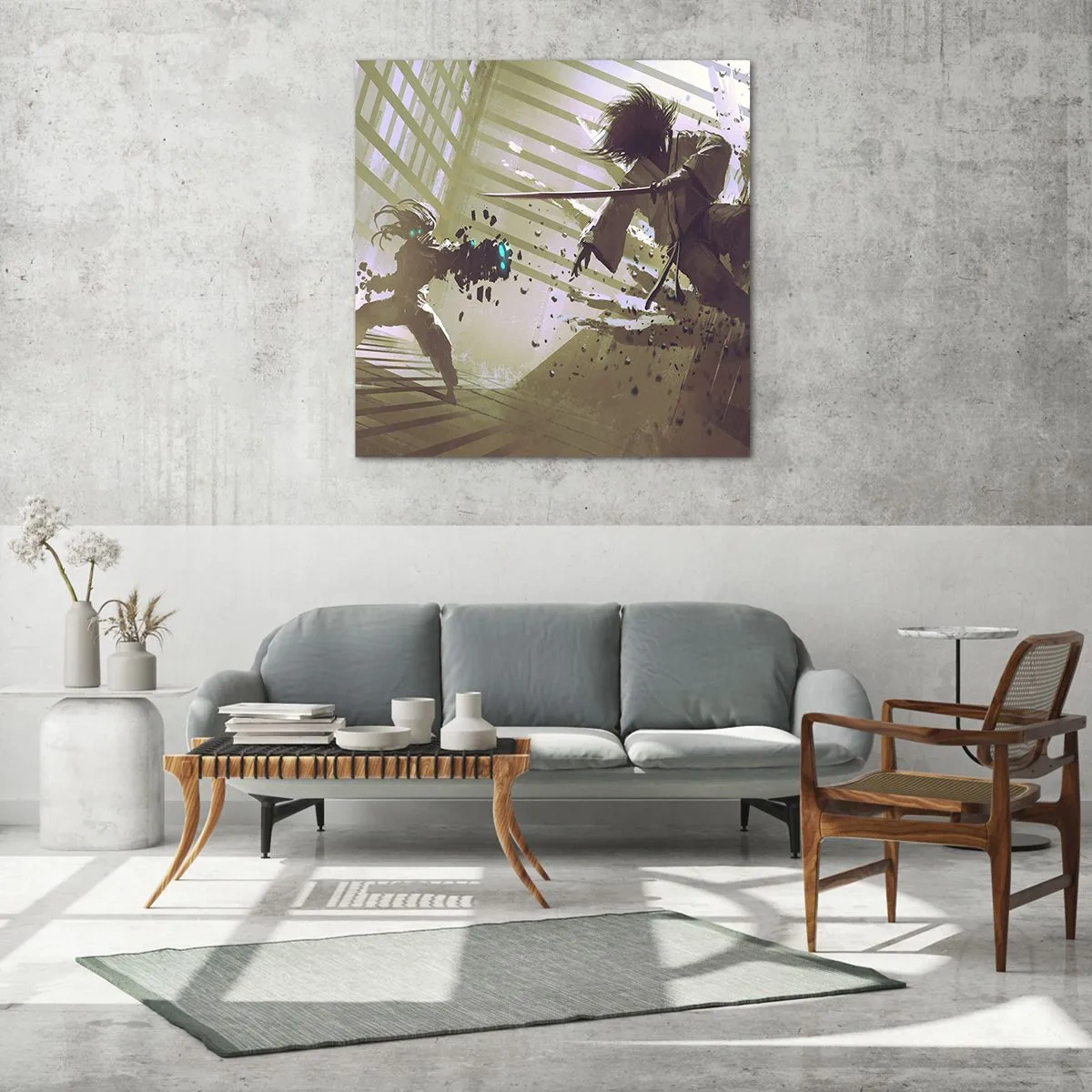 Schilderen op glas - En je kunt een samoerai zijn - 50x50 cm