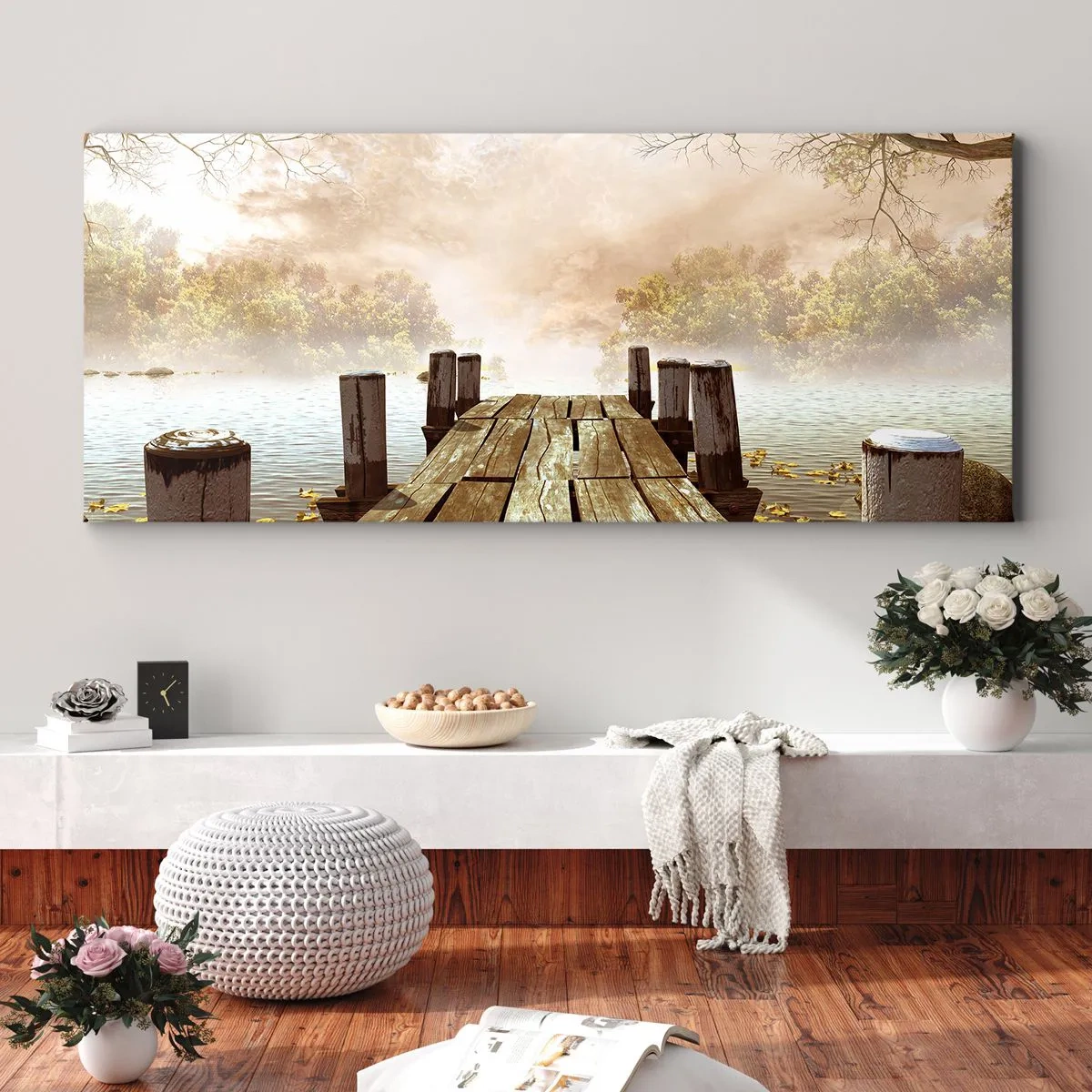 Schilderen op canvas - Het milde verdriet van de herfst - 100x40 cm