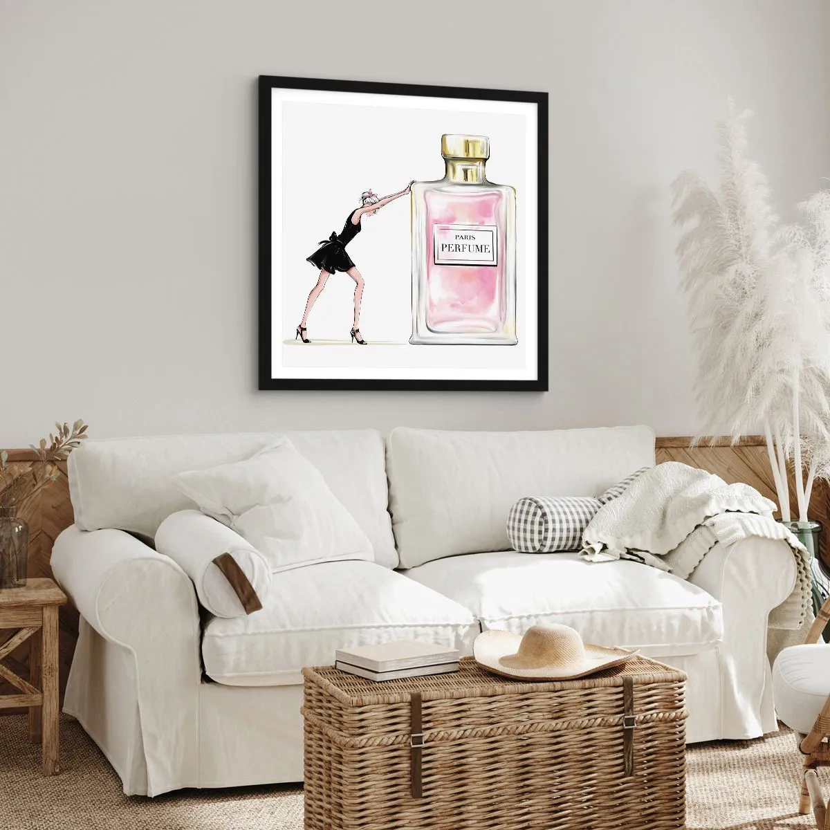 Poster in een zwarte lijst - De essentie van vrouwelijkheid - 30x30 cm