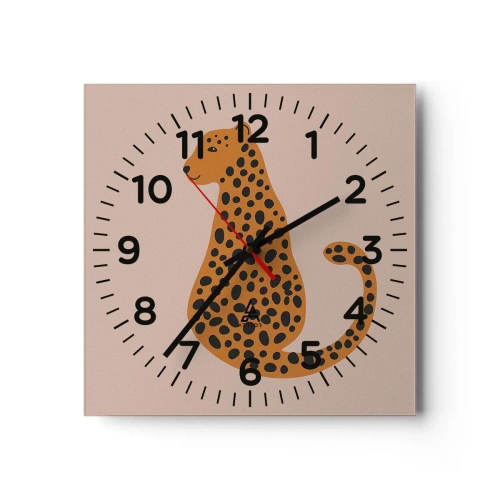 Wandklok - Klok - Luipaardprint is een modieus print - 30x30 cm