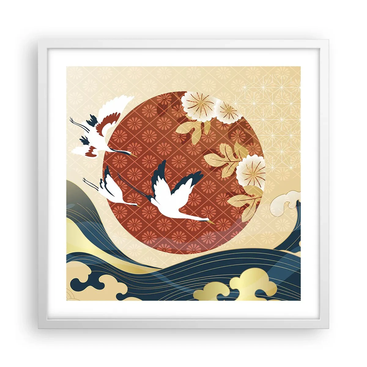 Poster in een witte lijst - Japans sprookje - 50x50 cm