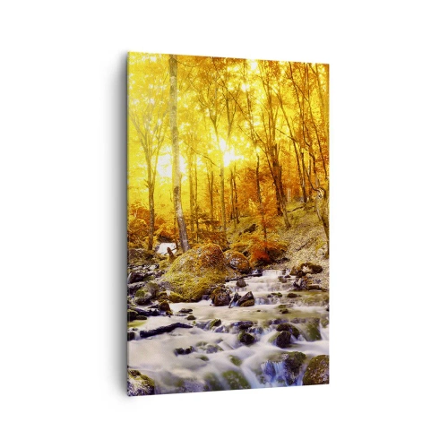 Schilderen op canvas - Stenen gezet in goud en platina - 80x120 cm
