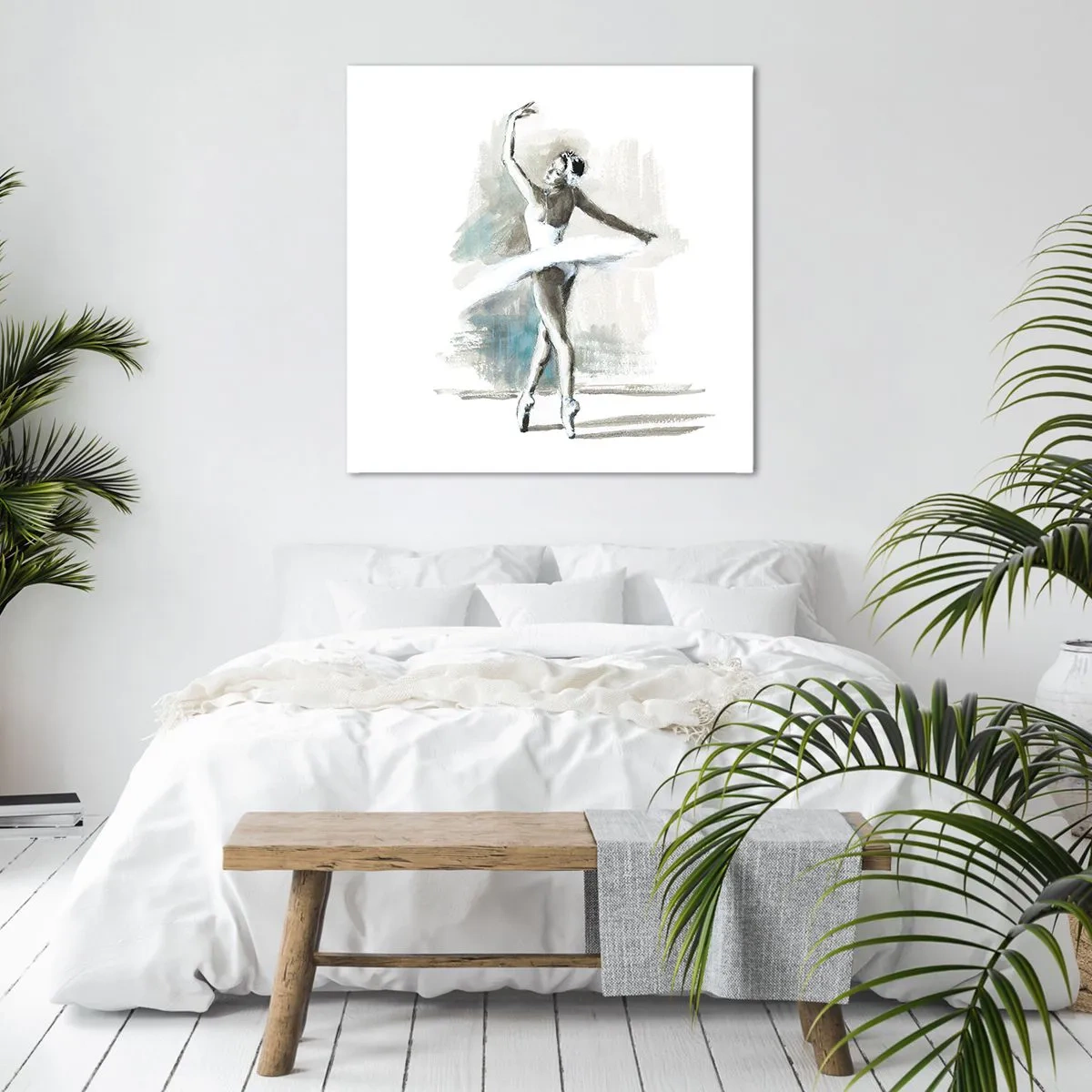 Schilderen op canvas - Betoverd in een zwaan - 60x60 cm