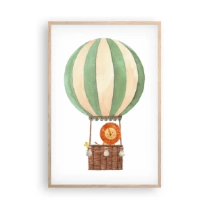 Een poster in een licht eiken lijst - Leons reizen - 61x91 cm