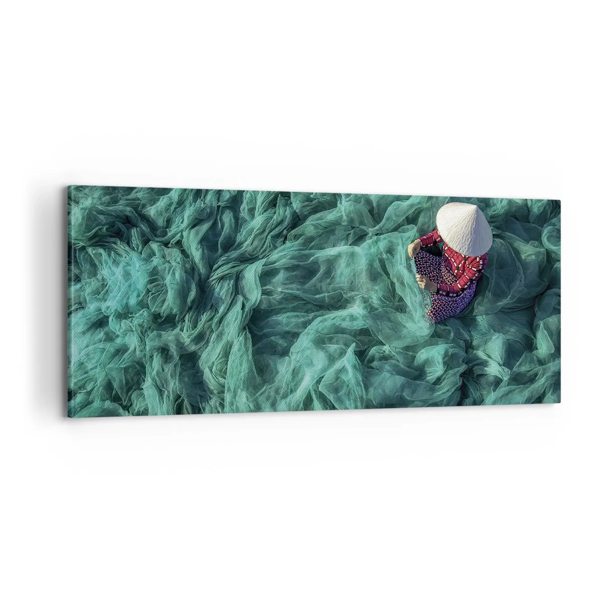 Schilderen op canvas - In een zee van netten - 100x40 cm