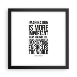 Poster in een zwarte lijst - Einstein over de kracht van verbeelding - 30x30 cm