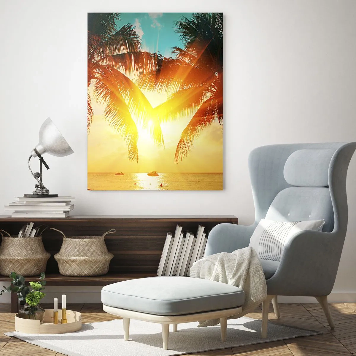 Schilderen op glas - Exotisch koppel - 50x70 cm