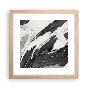 Een poster in een licht eiken lijst - Abstractie op grote schaal - 30x30 cm