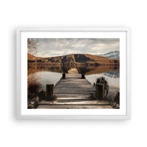 Poster in een witte lijst - Landschap in stilte - 50x40 cm