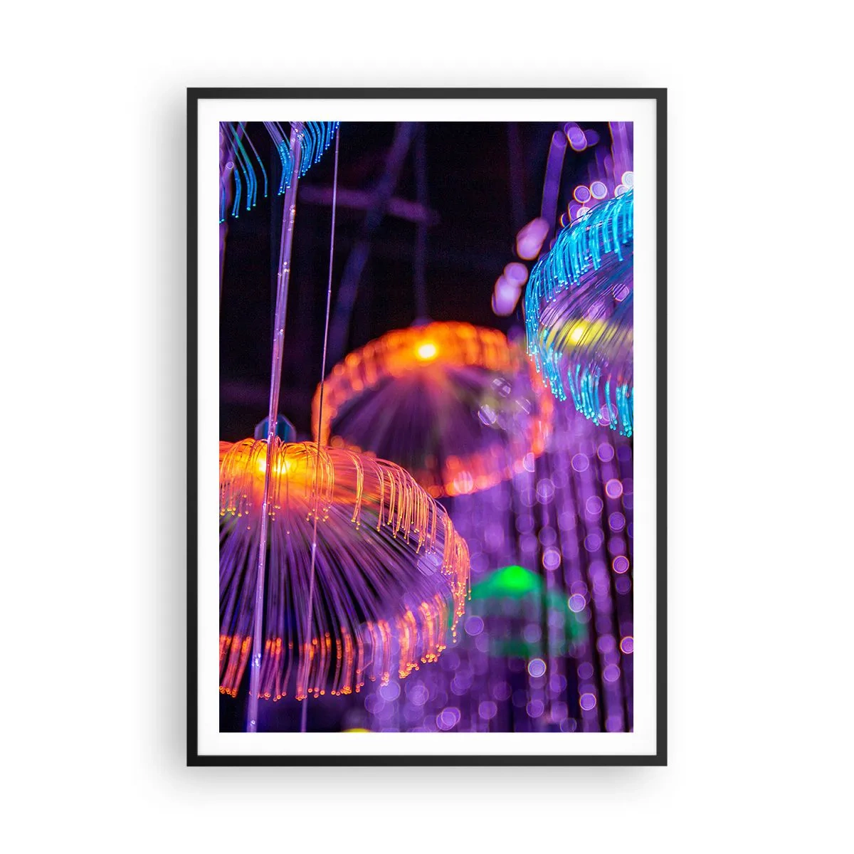 Poster in een zwarte lijst - Lichte fontein - 70x100 cm