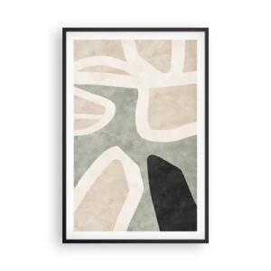 Poster in een zwarte lijst - Compositie met een zwart motief - 61x91 cm