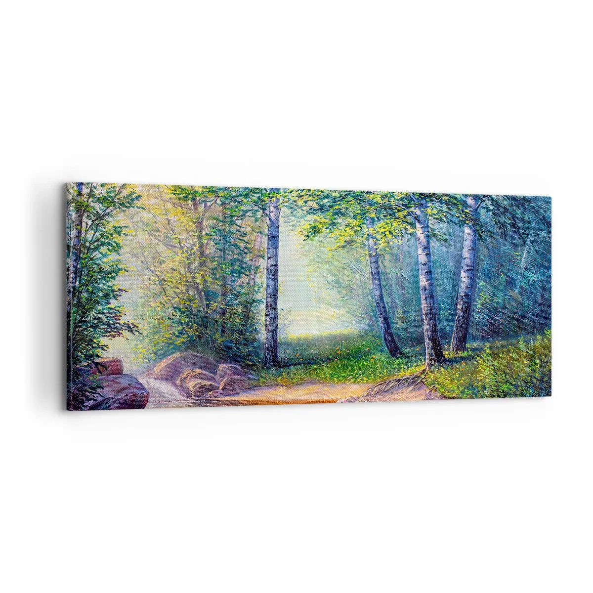 Schilderen op canvas - Idyllisch landschap - 100x40 cm