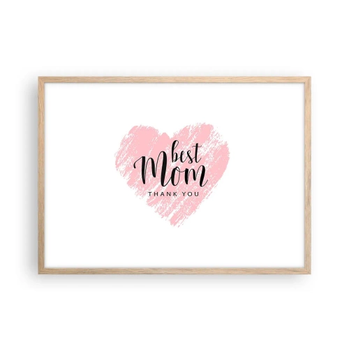 Een poster in een licht eiken lijst - Altijd het juiste moment - 70x50 cm