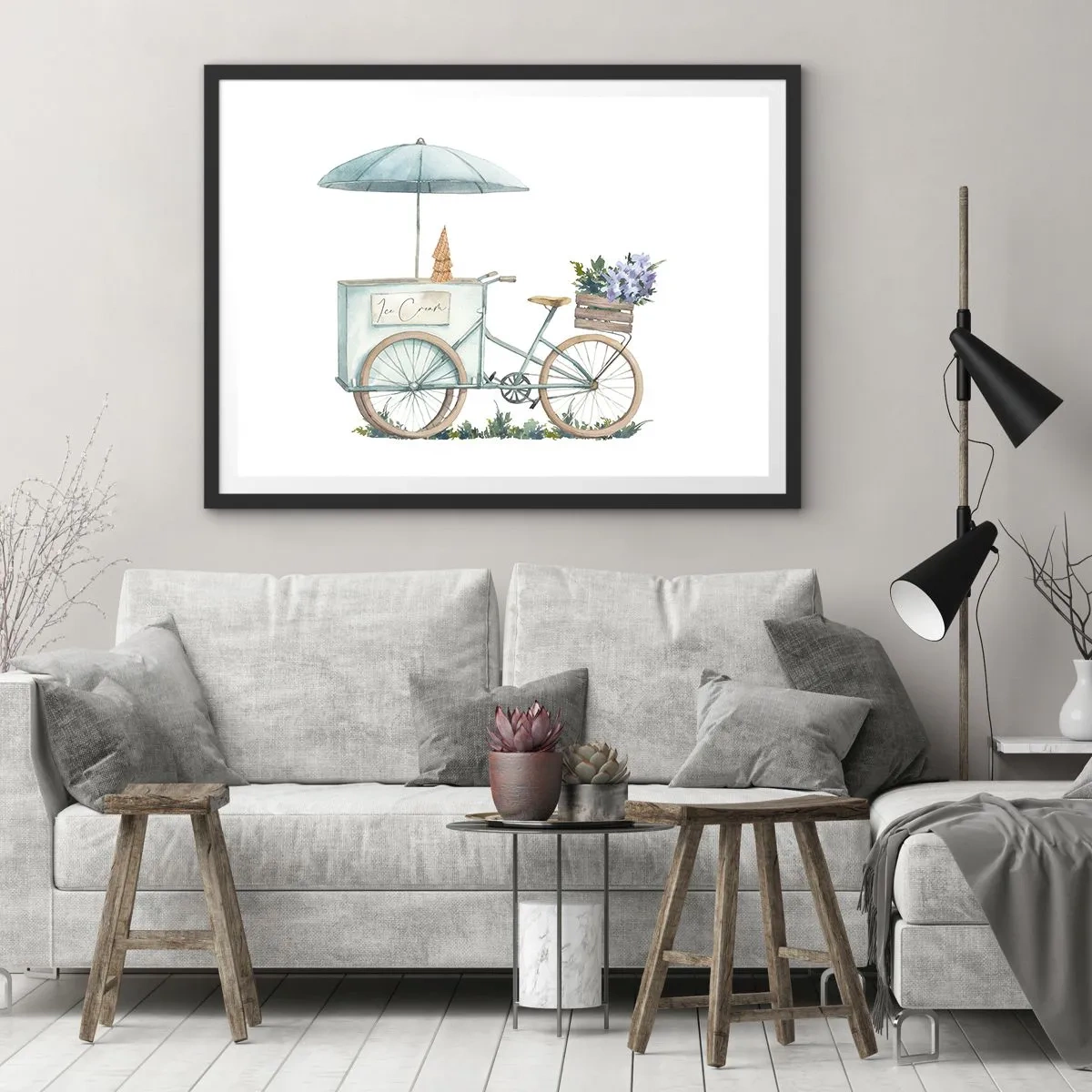 Poster in een zwarte lijst - Zoete herinnering aan de zomer - 70x50 cm
