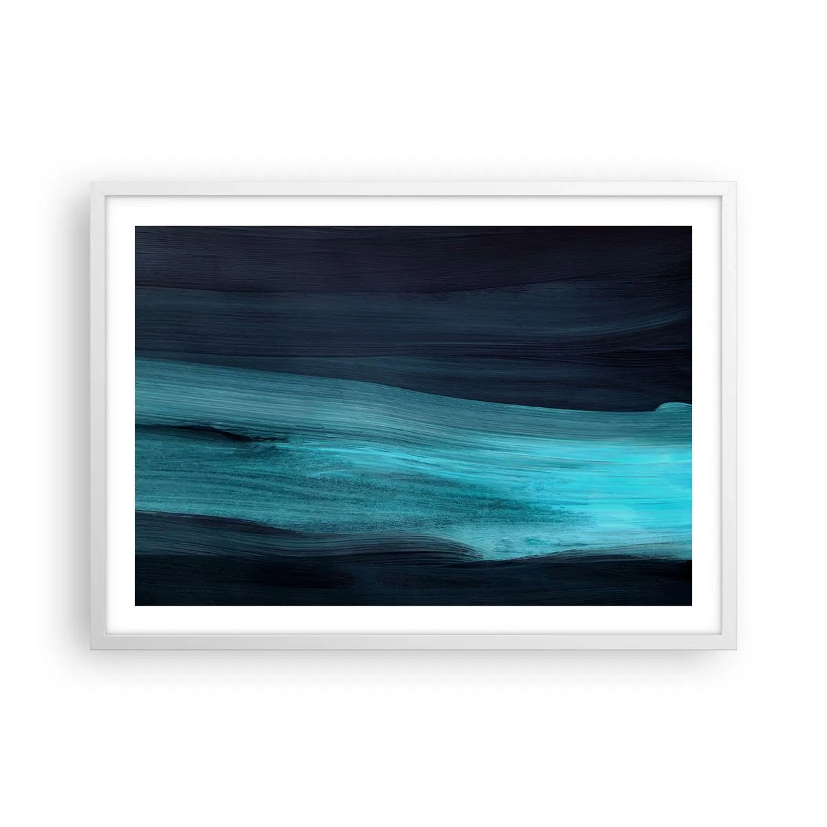 Poster in een witte lijst - Ga met de stroom mee - 70x50 cm