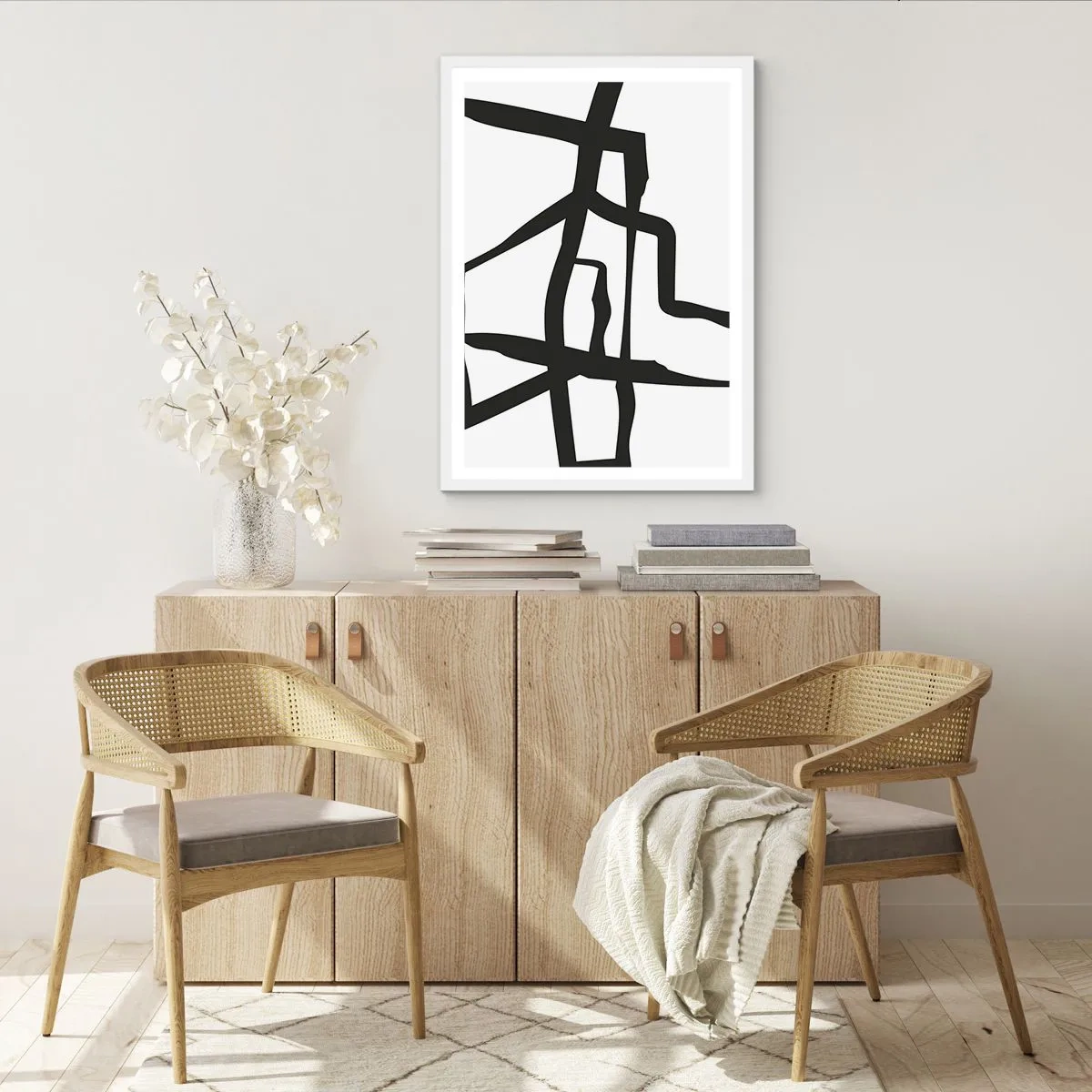 Poster in een witte lijst - Zwart-wit ontwerp - 40x50 cm