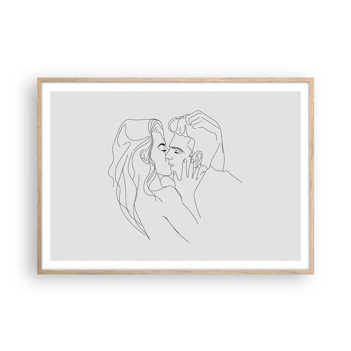 Een poster in een licht eiken lijst - Dezelfde regel - 100x70 cm