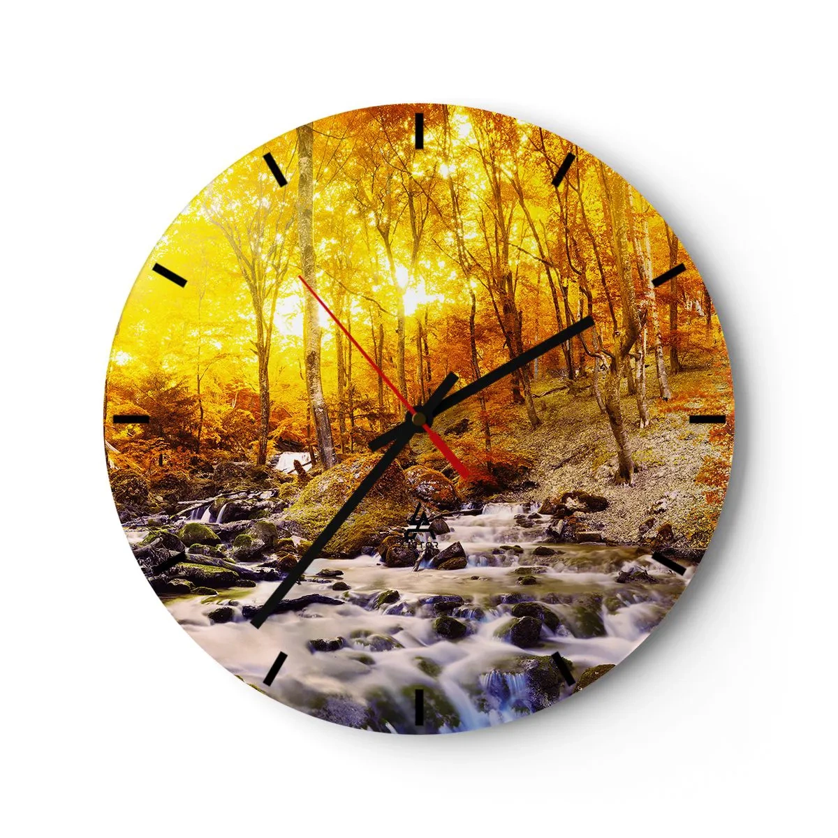 Wandklok - Klok - Stenen gezet in goud en platina - 40x40 cm