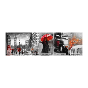 Fotobehang Monster Premium Canvas - Helemaal geen grijze stad - Londen, Stad, Architectuur - 100x30 cm