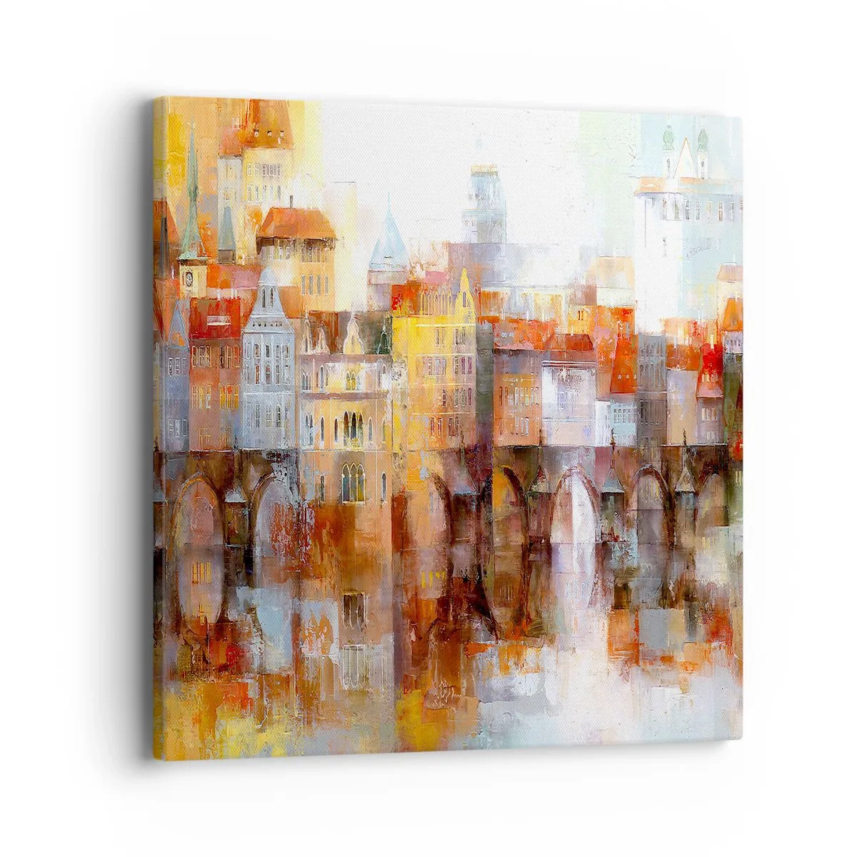 Schilderen op canvas - Ook onder de brug is het mooi - 40x40 cm
