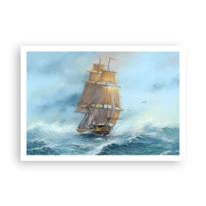 Poster - Haasten over de golven - 100x70 cm
