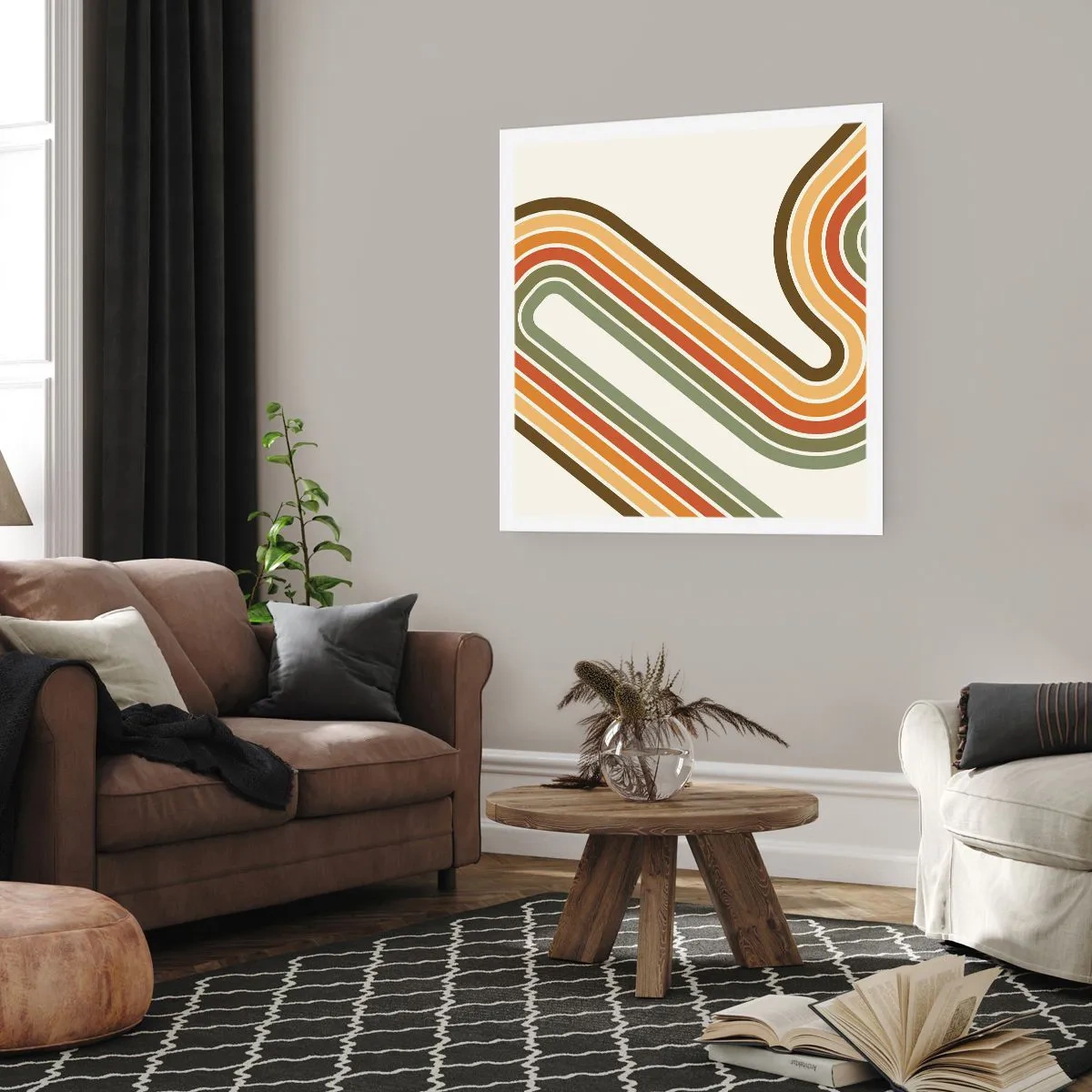 Poster - Zigzag naar het doel - 50x50 cm