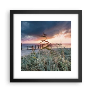Poster in een zwarte lijst - Het gaat niet met de wind mee - 30x30 cm