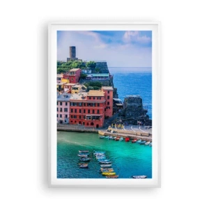 Poster in een witte lijst - Mediterrane magische stad - 61x91 cm