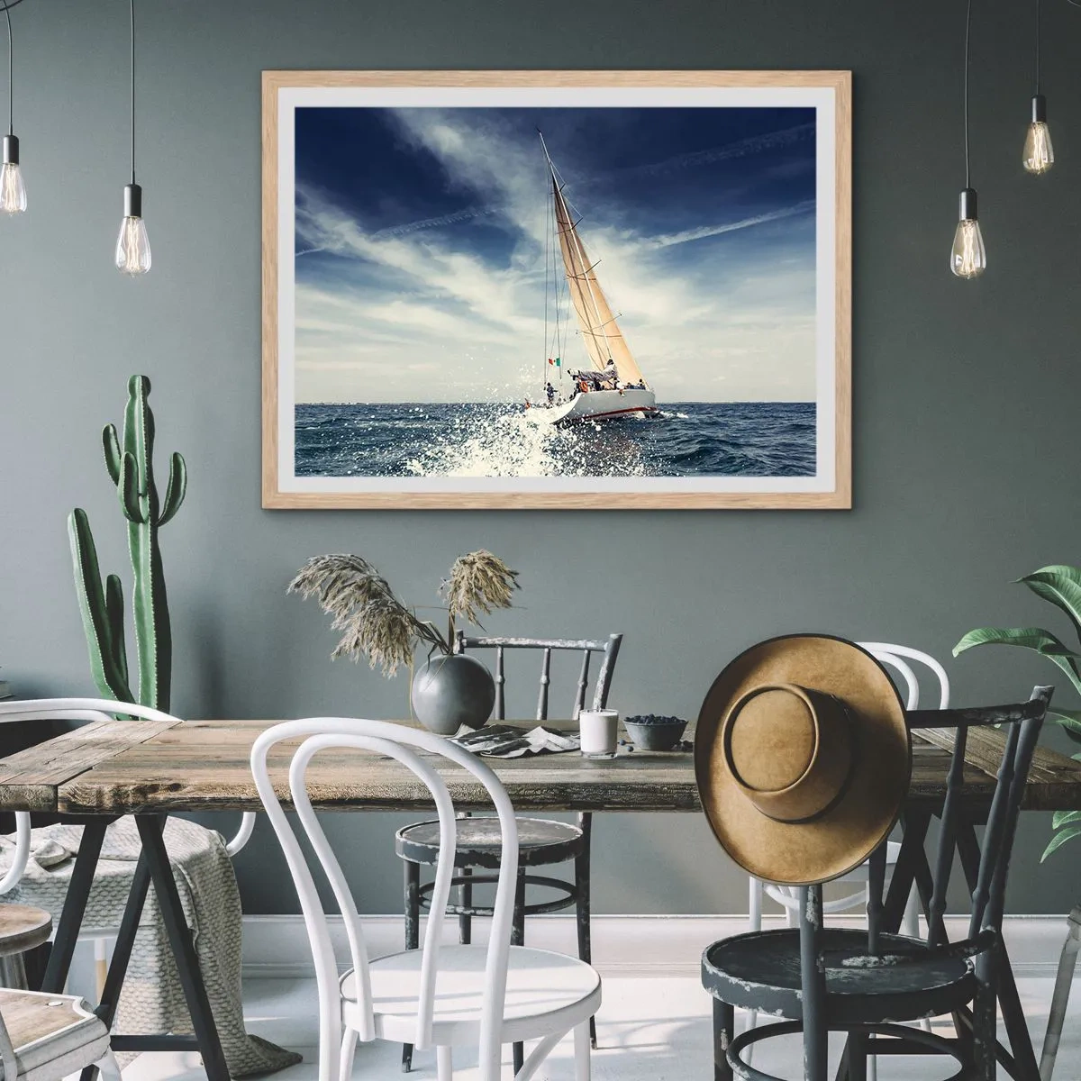 Een poster in een licht eiken lijst - Ze halen ons niet in! - 50x40 cm