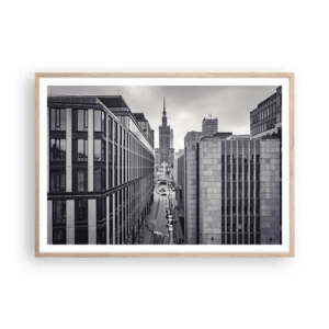 Een poster in een licht eiken lijst - Warschau vallei - 100x70 cm