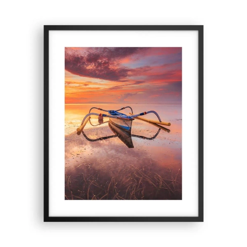 Poster in een zwarte lijst - De rust van een tropische avond - 40x50 cm