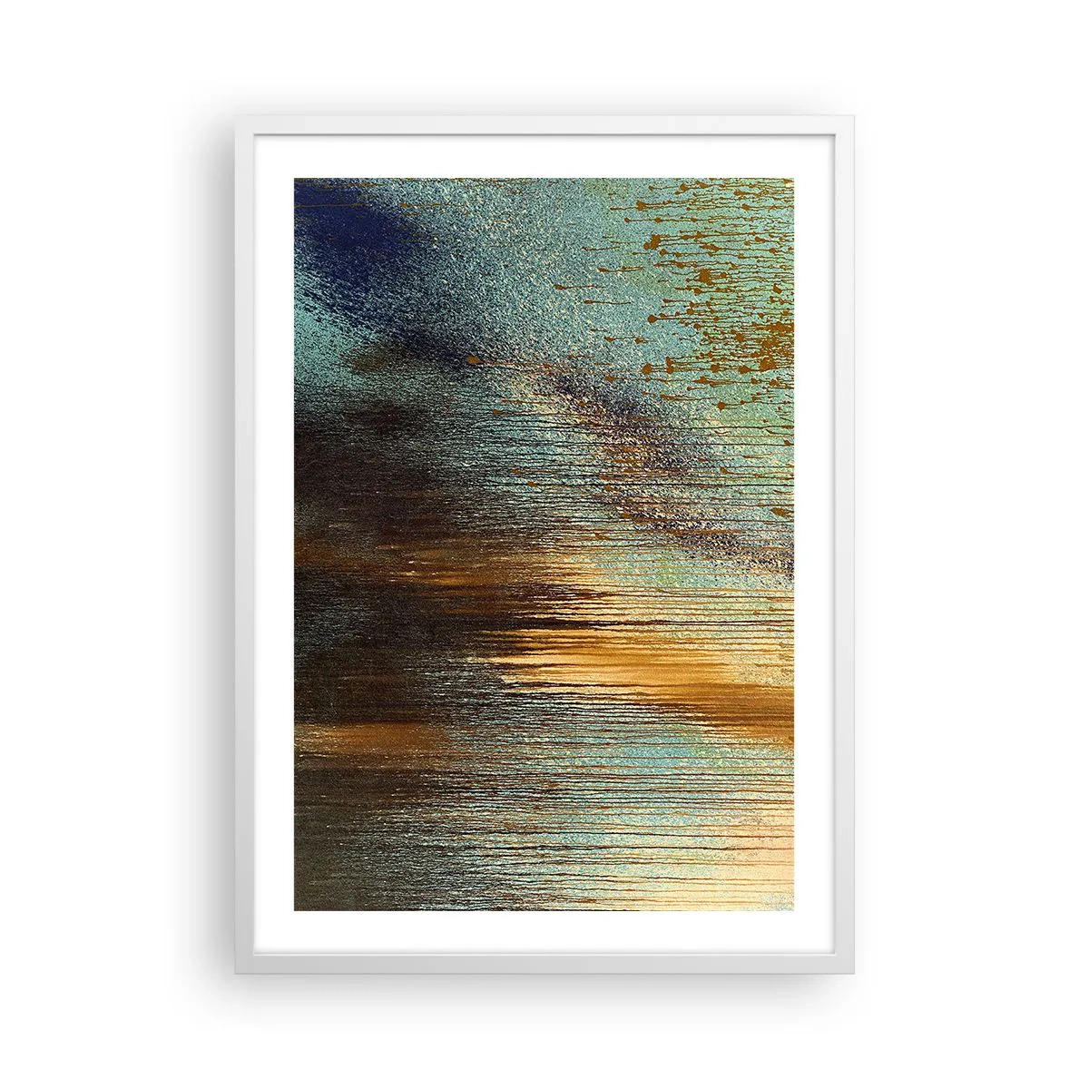 Poster in een witte lijst - Een niet toevallig kleurrijke compositie - 50x70 cm