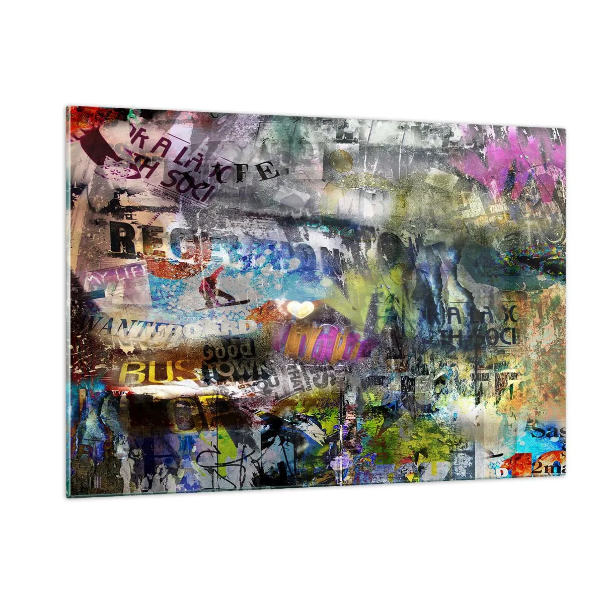 Schilderen op glas - Collage van herinneringen - 120x80 cm