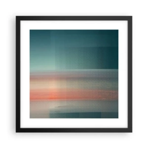 Poster in een zwarte lijst - Abstractie: golven van licht - 40x40 cm