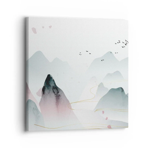 Schilderen op canvas - Over de toppen - 30x30 cm