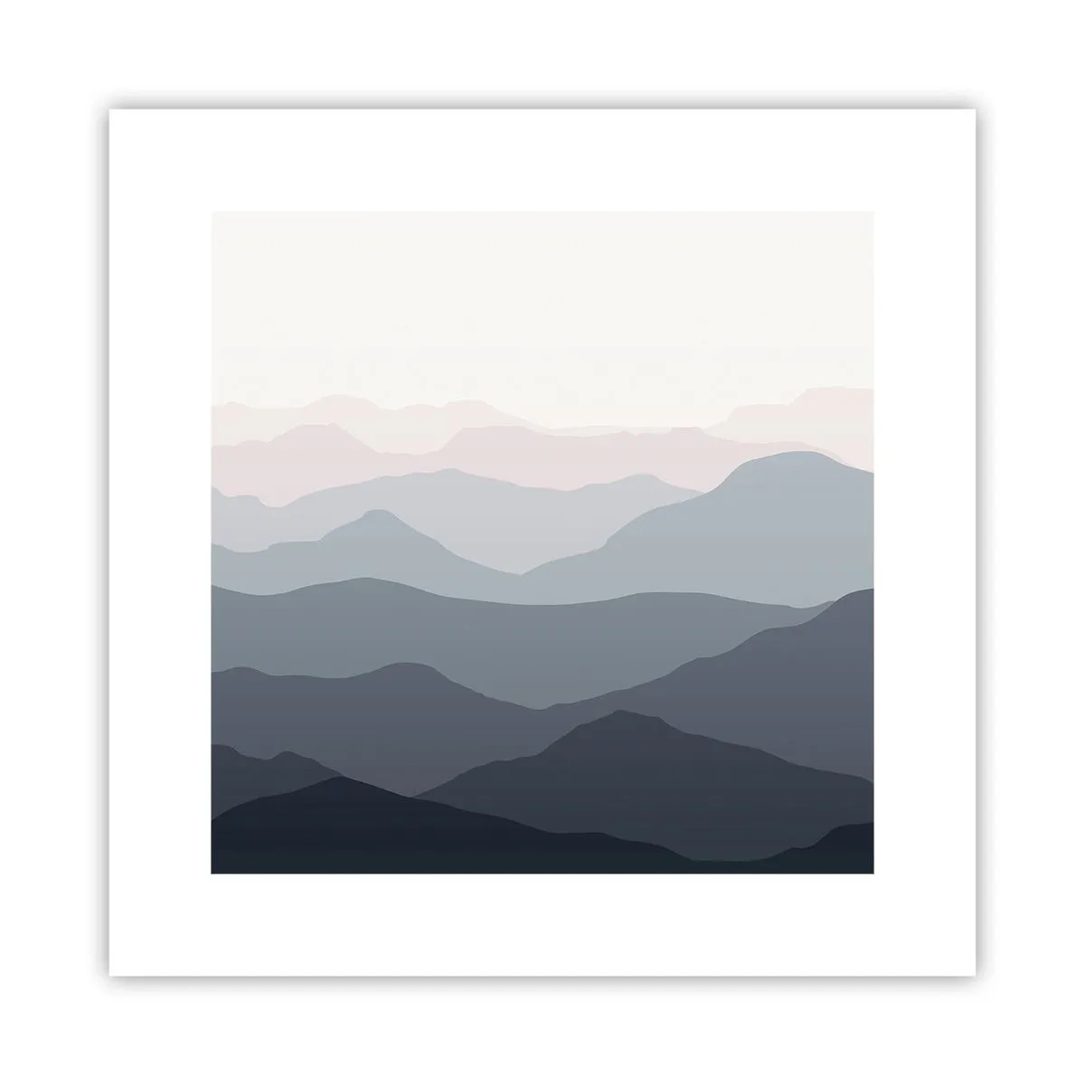 Poster - Golven van de bergen - 30x30 cm