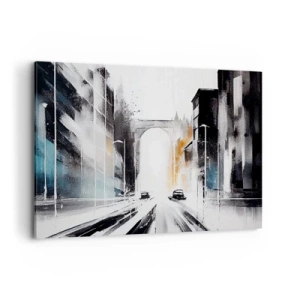 Schilderen op canvas - Stadsstudie: architectuur en beweging - 100x70 cm
