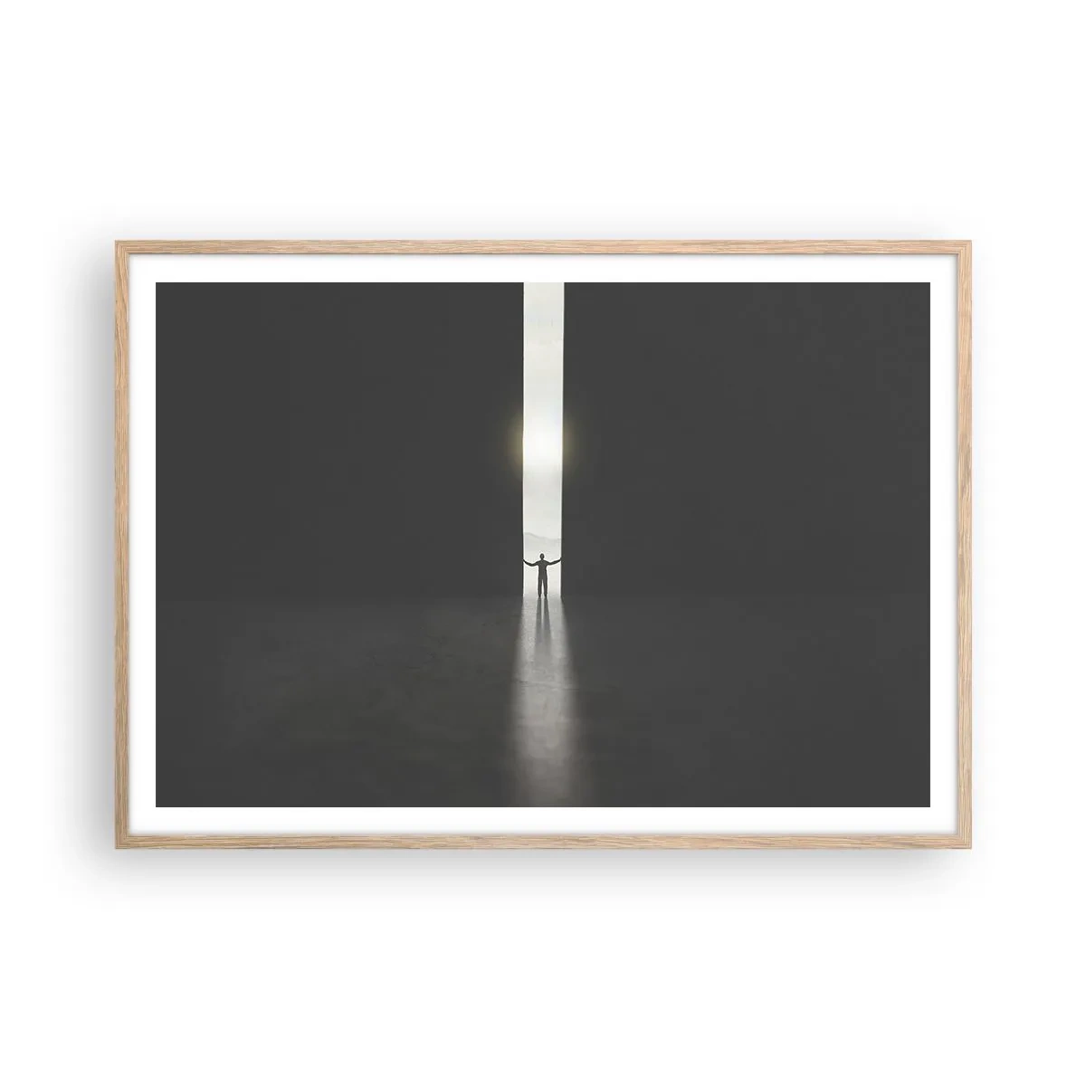 Een poster in een licht eiken lijst - Een stap naar een mooie toekomst - 100x70 cm