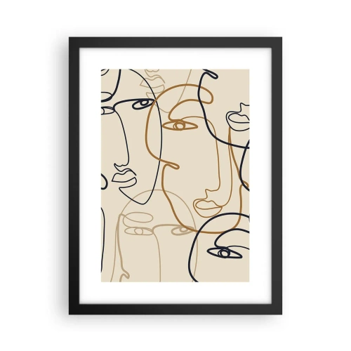 Poster in een zwarte lijst - Het portret is vermenigvuldigd - 30x40 cm