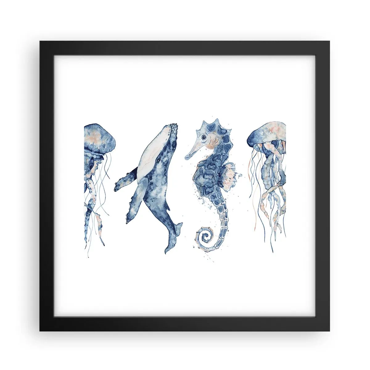 Poster in een zwarte lijst - Zee wonderen - 30x30 cm