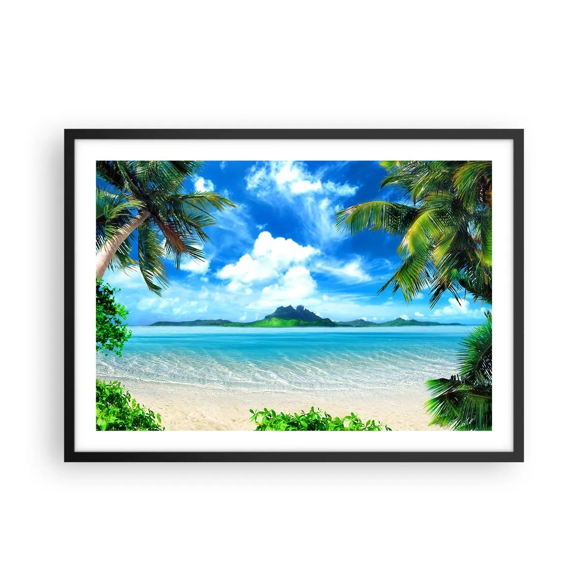Poster in een zwarte lijst - Het azuur van de tropen - 70x50 cm