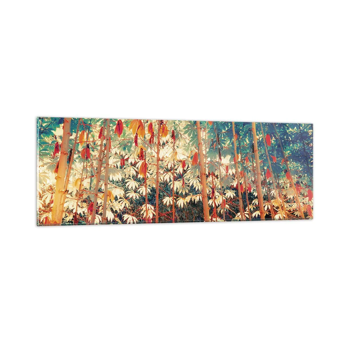 Schilderen op glas - Het geheime leven van de bladeren - 90x30 cm