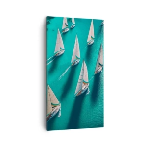 Schilderen op canvas - In een wedstrijd met de wind - 45x80 cm