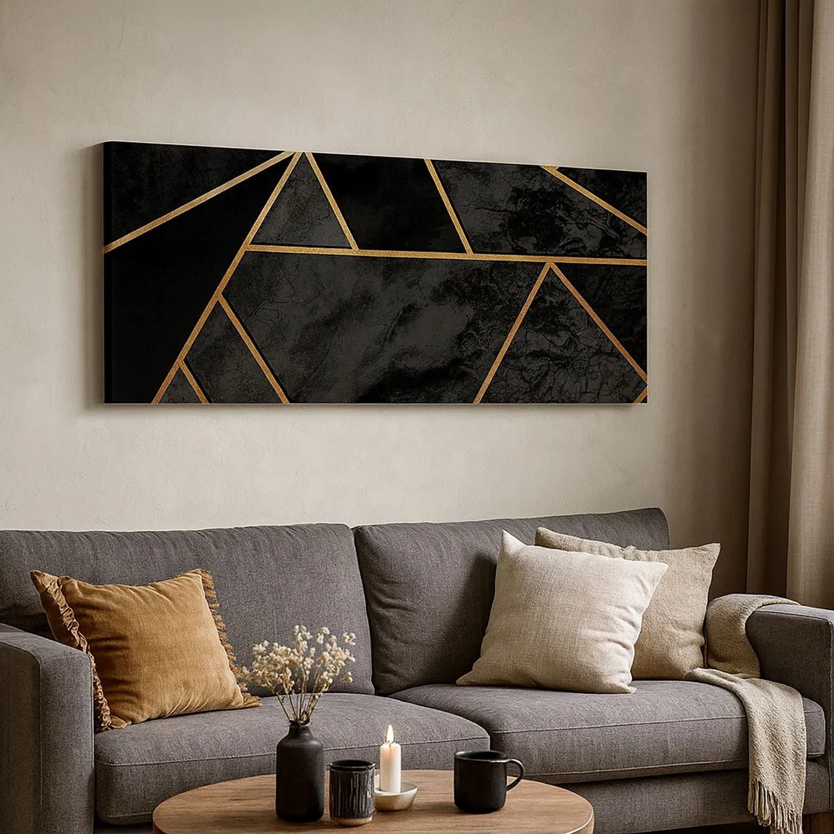 Schilderen op canvas - Duisternis en glans - 100x40 cm