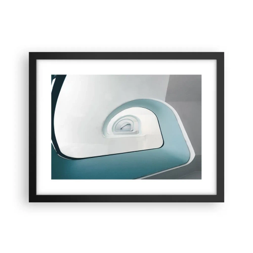 Poster in een zwarte lijst - Naar de bodem van de blauwe - 40x30 cm